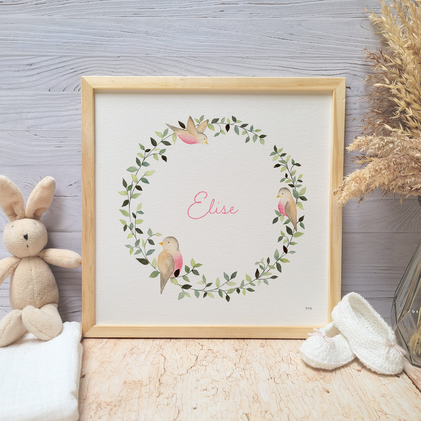 Affiche personnalisable enfant · Aquarelle "Les roses-bidons"