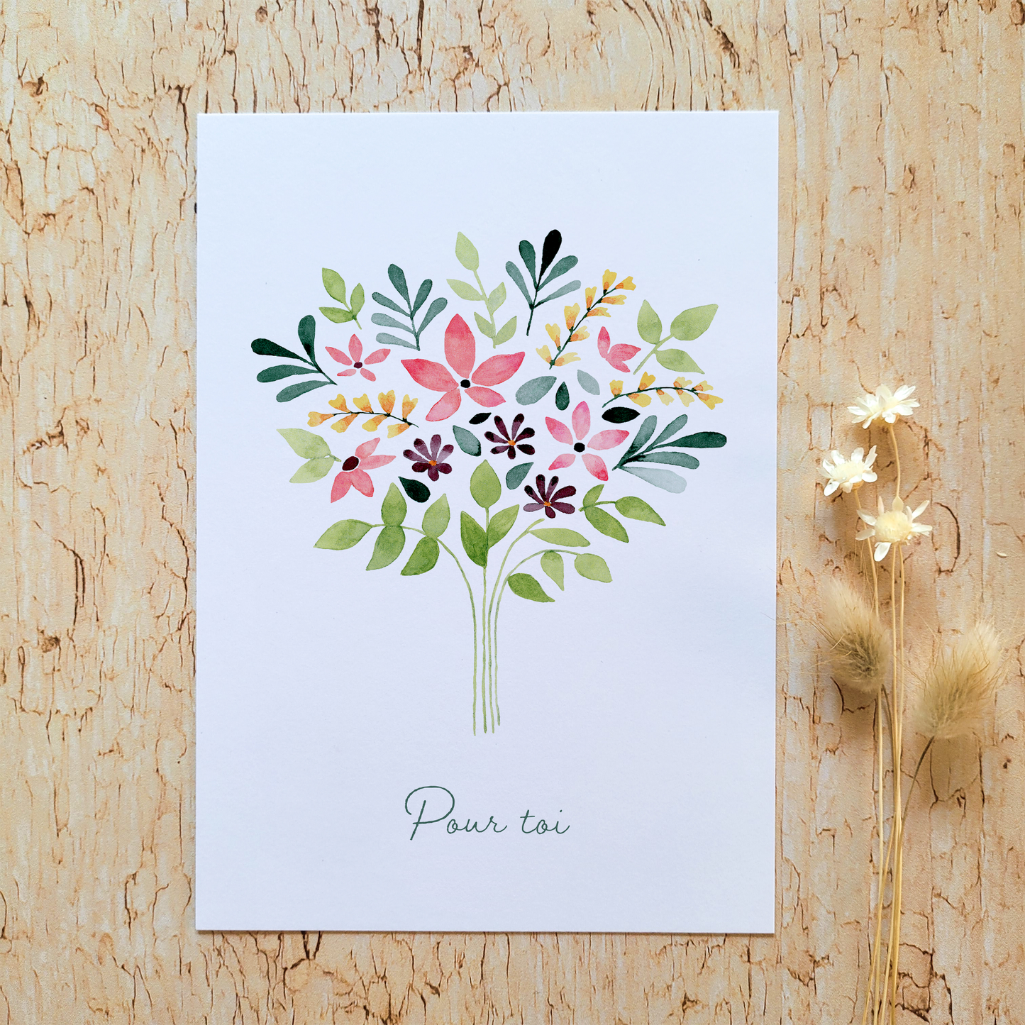 Carte de vœux · "Bouquet pétillant" · Pour toi