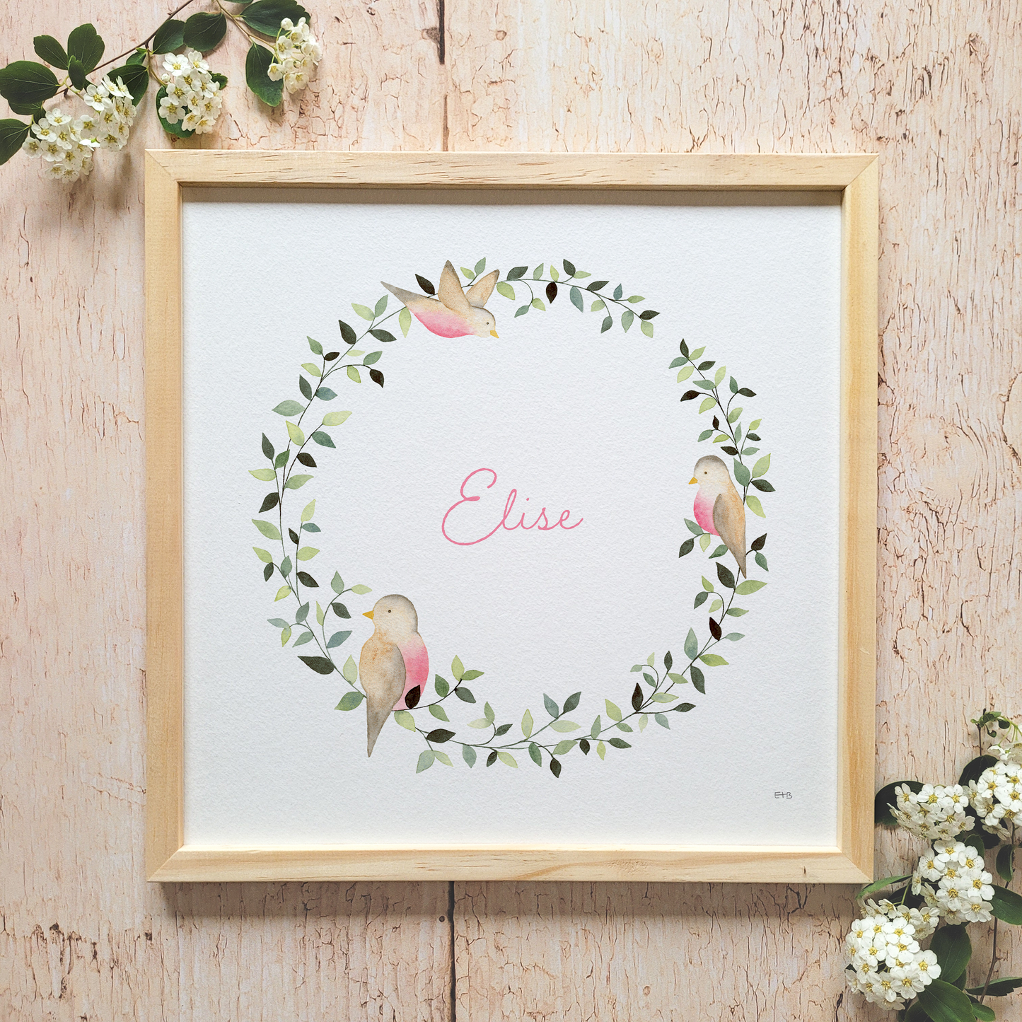 Affiche personnalisable enfant · Aquarelle "Les roses-bidons"