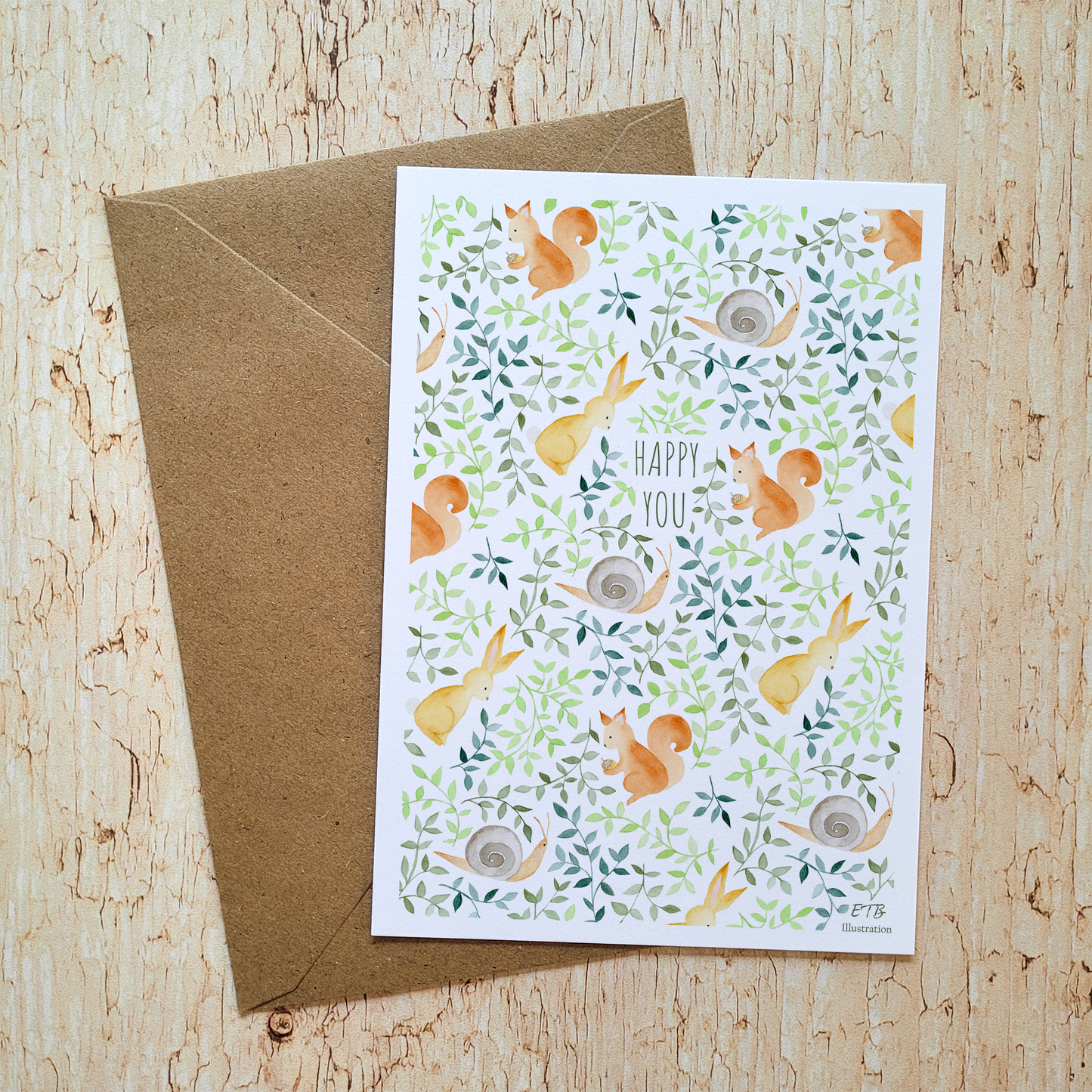 Carte de vœux · "Mes petits animaux" · Happy you