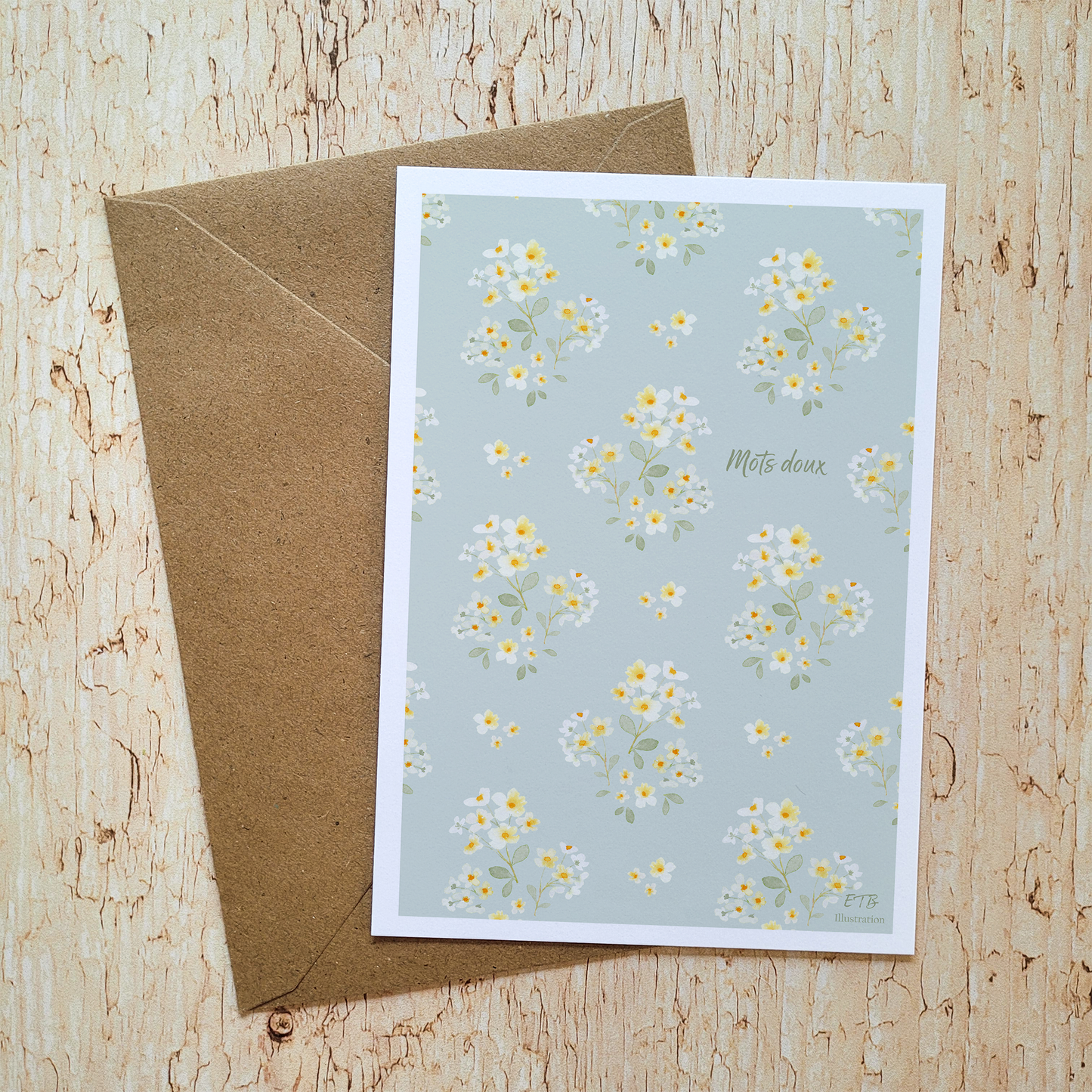 Carte de vœux · "Douceur du printemps" · Mots doux