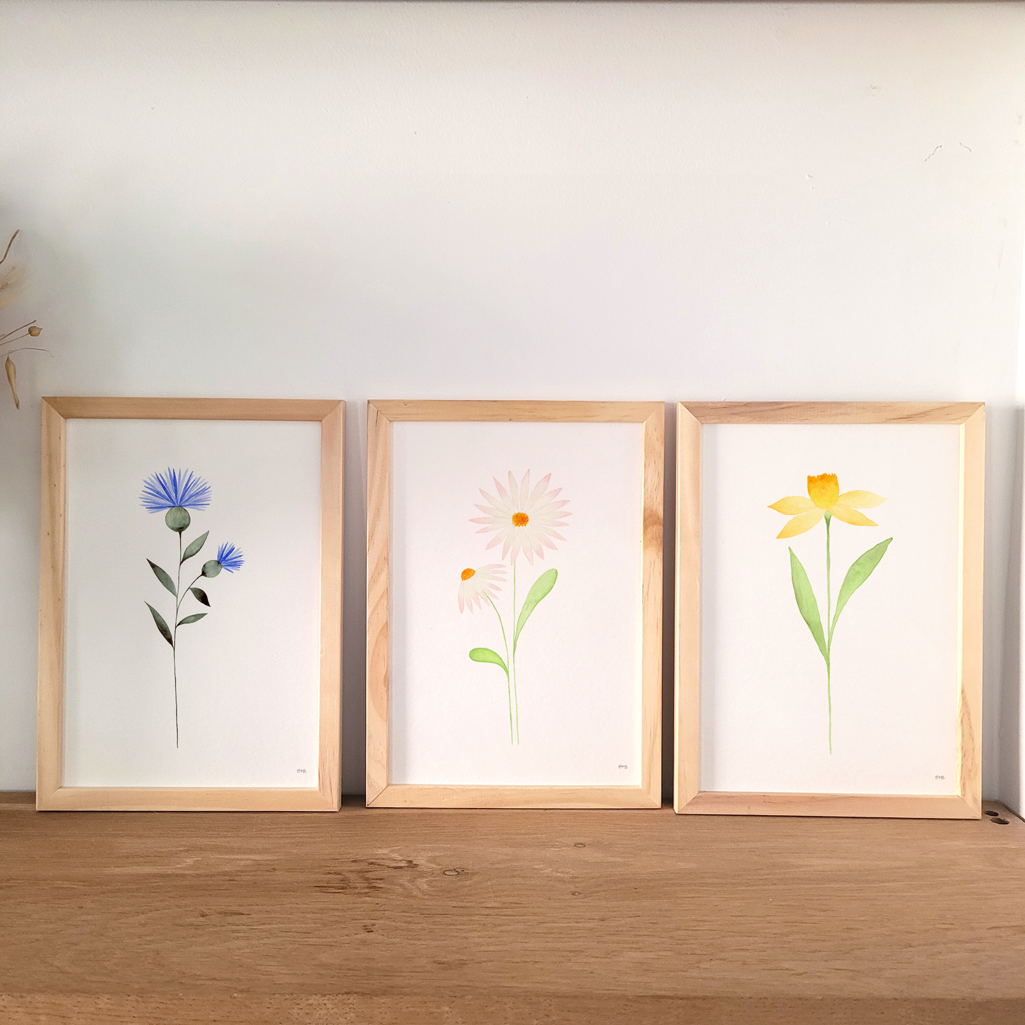 Affiche florale aquarelle · "Le bleuet" · Texte personnalisable