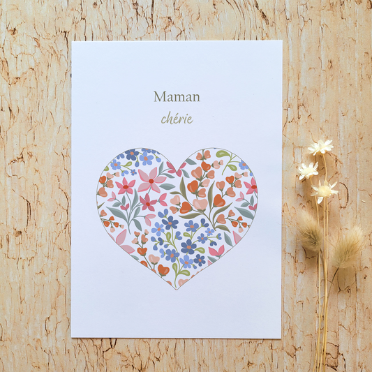Carte de vœux · "Eclat de fleur" · Maman chérie
