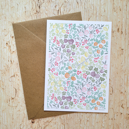 Carte de vœux · "Sous les arbres fruitiers" · Douceur fruitée