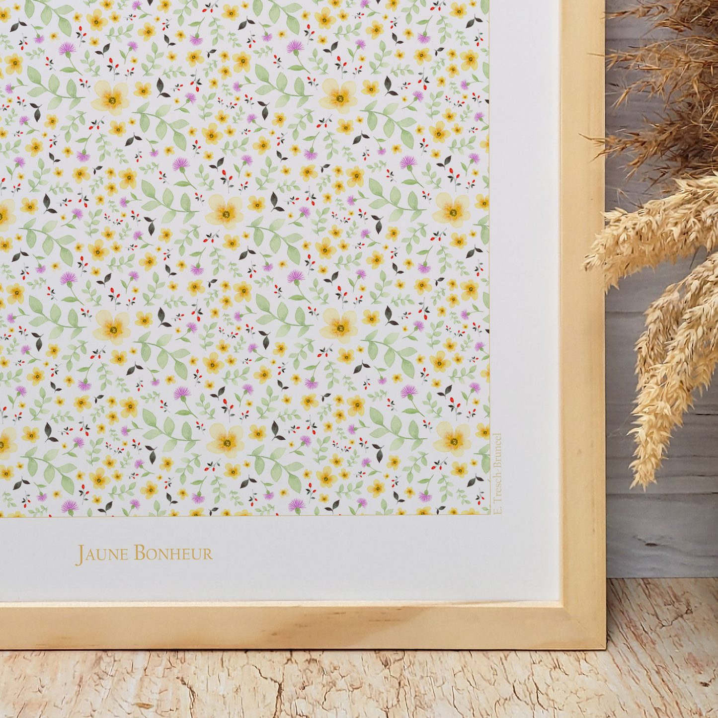 Affiche "Jaune Bonheur"