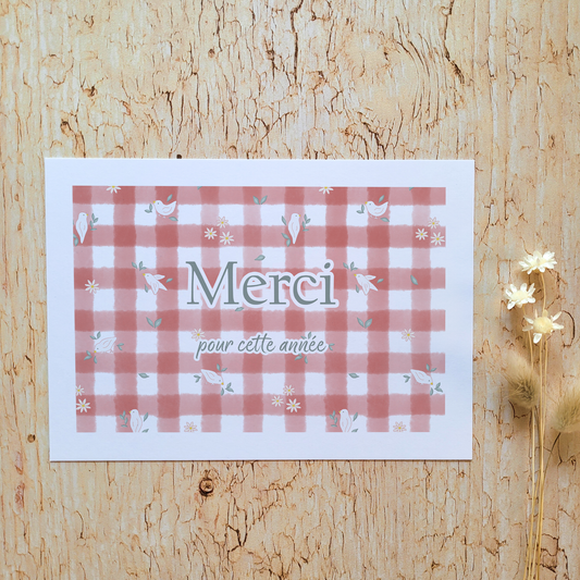Carte de vœux · "Vichy fleuri" · Merci pour cette année