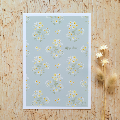Carte de vœux · "Douceur du printemps" · Mots doux